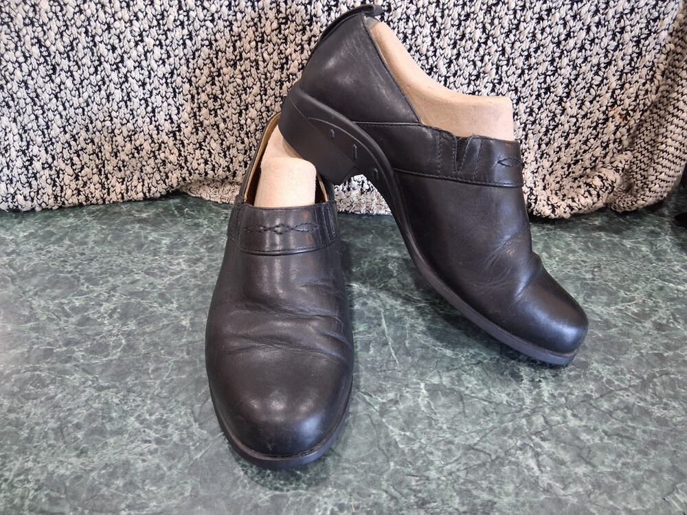 Ariat Paddock Women Sz 7B Black Leather Comfort Clog Western Ankle Boot Bootie